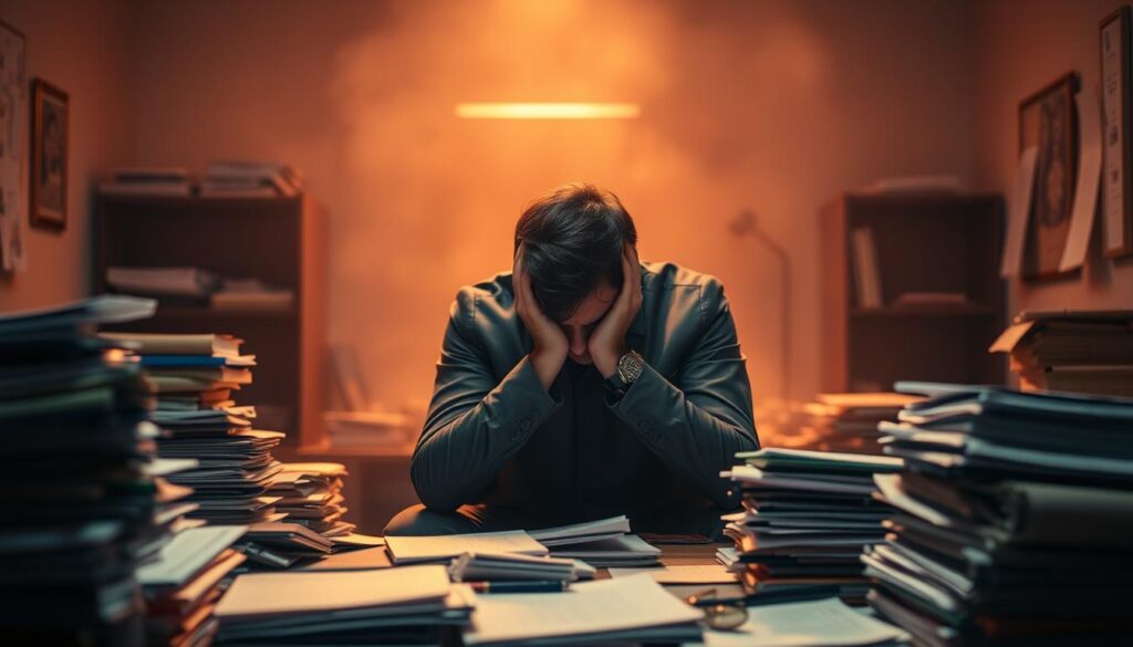 A dimly lit office interior, with a cluttered desk and stacks of paperwork in the foreground. In the middle ground, a frustrated-looking businessperson, head in hands, sits hunched over, surrounded by an aura of confusion and exasperation. The background is hazy, suggesting the overwhelming nature of the Commissioner's role and responsibilities. Soft, warm lighting casts dramatic shadows, evoking a sense of tension and unease. The scene conveys a palpable sense of the misunderstandings and misconceptions that often surround the Commissioner's position and duties.