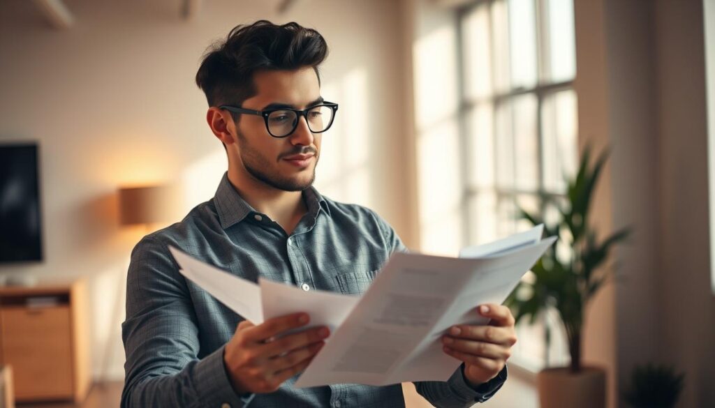 A dynamic and professional-looking assistant director engaged in a job search, confidently reviewing documents and making preparations in a well-lit, modern office setting. The scene features warm lighting, clean lines, and a minimalist yet sophisticated aesthetic, capturing the essence of an ambitious individual taking proactive steps towards their career advancement. The pose and attire of the subject convey a sense of focus, determination, and the drive to succeed in the competitive world of film and television production.