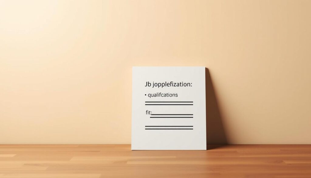A professional business presentation slide design with a minimalist, clean aesthetic. The foreground features a simple, geometric shape composition representing the key elements of an effective job application cover letter: introduction, qualifications, fit, and conclusion. The middle ground showcases a subtle grid pattern evoking a sense of structure and organization. The background has a soft, muted gradient in warm, earthy tones, creating a professional, polished atmosphere. Balanced lighting from the top left casts gentle shadows, accentuating the 3D-like elements. The overall mood is one of sophistication, clarity, and attention to detail - qualities that embody an impactful job application cover letter.