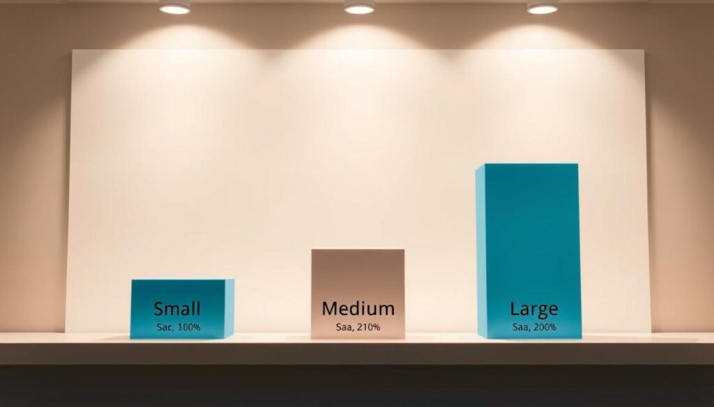 A well-lit, detailed bar chart illustrating the relationship between speech-language pathologist salaries and the scale of healthcare facilities. The foreground features three distinct bars, each representing a different facility size - small, medium, and large. The bars are precisely rendered, with clear labels indicating the annual earnings for each scale. The middle ground showcases a clean, minimalist background, allowing the data visualization to take center stage. Subtle lighting from above casts a warm, professional glow, creating a sense of authority and credibility. The overall composition strikes a balance between informative clarity and aesthetic appeal, suitable for inclusion in a career-focused article.