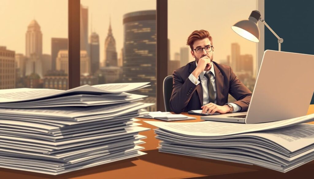 A well-lit, highly detailed digital illustration depicting the income structure of a professional columnist. In the foreground, a stack of neatly organized financial documents and a laptop symbolize the administrative and computational aspects of the job. In the middle ground, a thoughtful columnist sits at a desk, pen in hand, contemplating budgets and revenue streams. The background features a cityscape with skyscrapers, hinting at the urban, fast-paced nature of the columnist's work. Warm lighting and a neutral color palette convey a sense of professionalism and expertise. The overall composition highlights the multifaceted nature of a columnist's earnings, from writing fees to sponsorships and beyond.