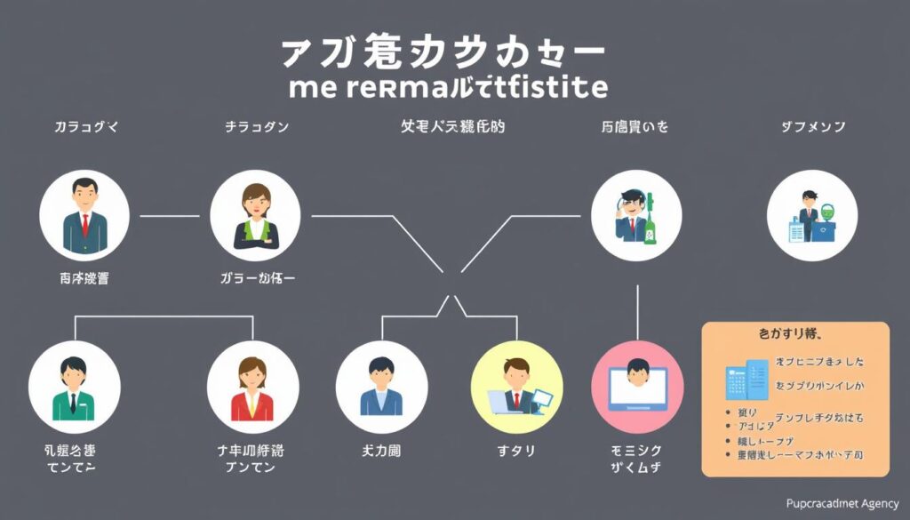 様々な属性の転職希望者と転職エージェントのマッチングを示す図