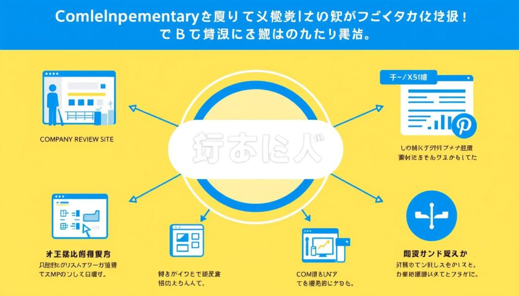 転職サイトと併用すべきサービスを示す図解と転職サイト比較ランキングの文字