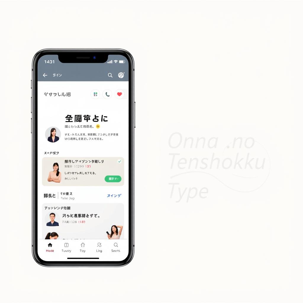 女の転職typeアプリのロゴとインターフェース