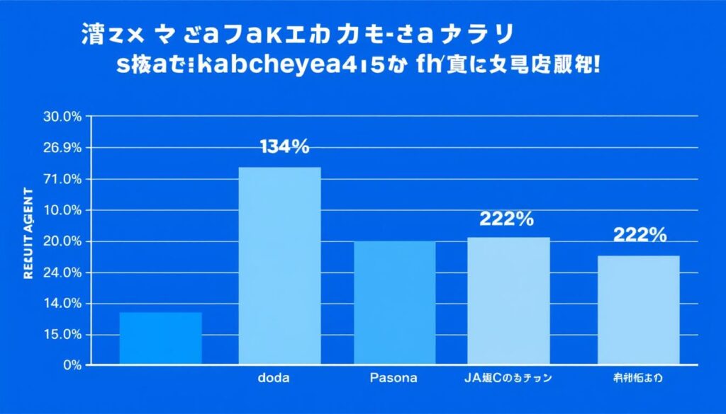 転職エージェント各社の年収アップ率を比較したグラフ