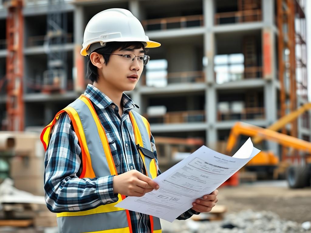 建設現場で働くフリーターから転職した若者