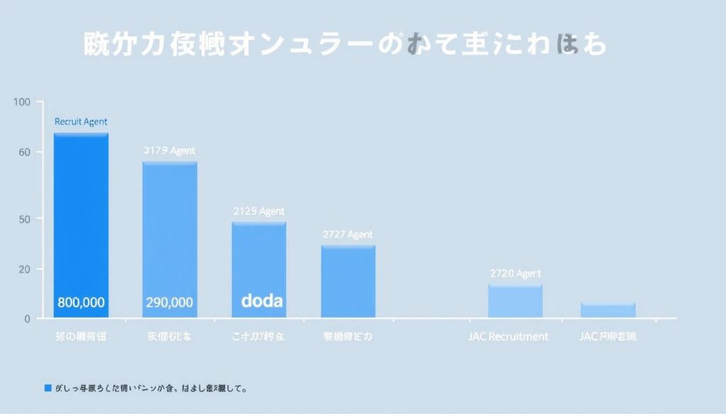 総合型転職エージェント5社の求人数を比較したグラフ