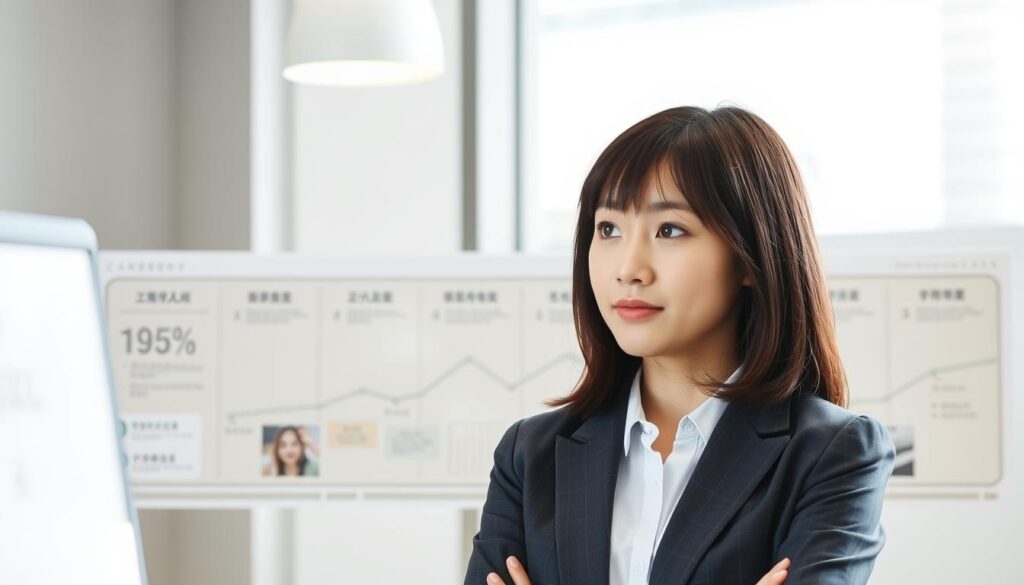 キャリアビジョンを描く若者のイメージ。20代転職戦略としてキャリアビジョンを明確にしている。