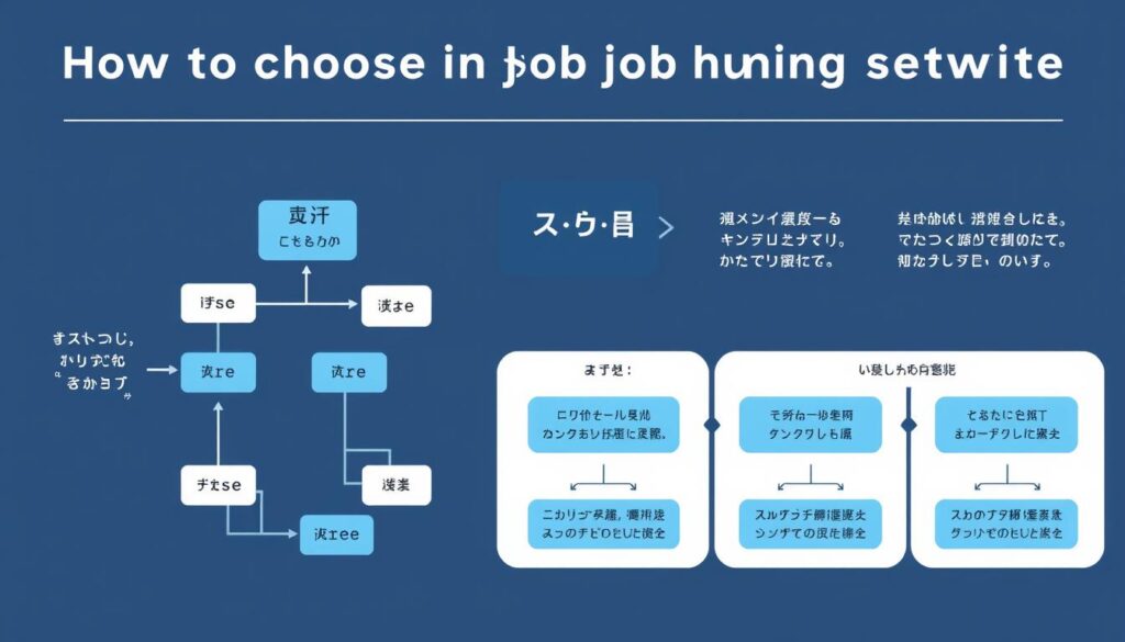 転職サイトの選び方を示す図解と転職サイト比較ランキングの文字