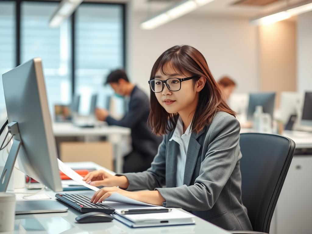 事務職として働くフリーターから転職した若者