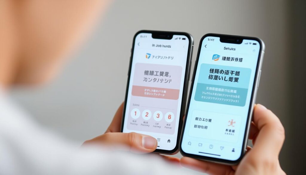中途採用向け転職アプリの比較画面