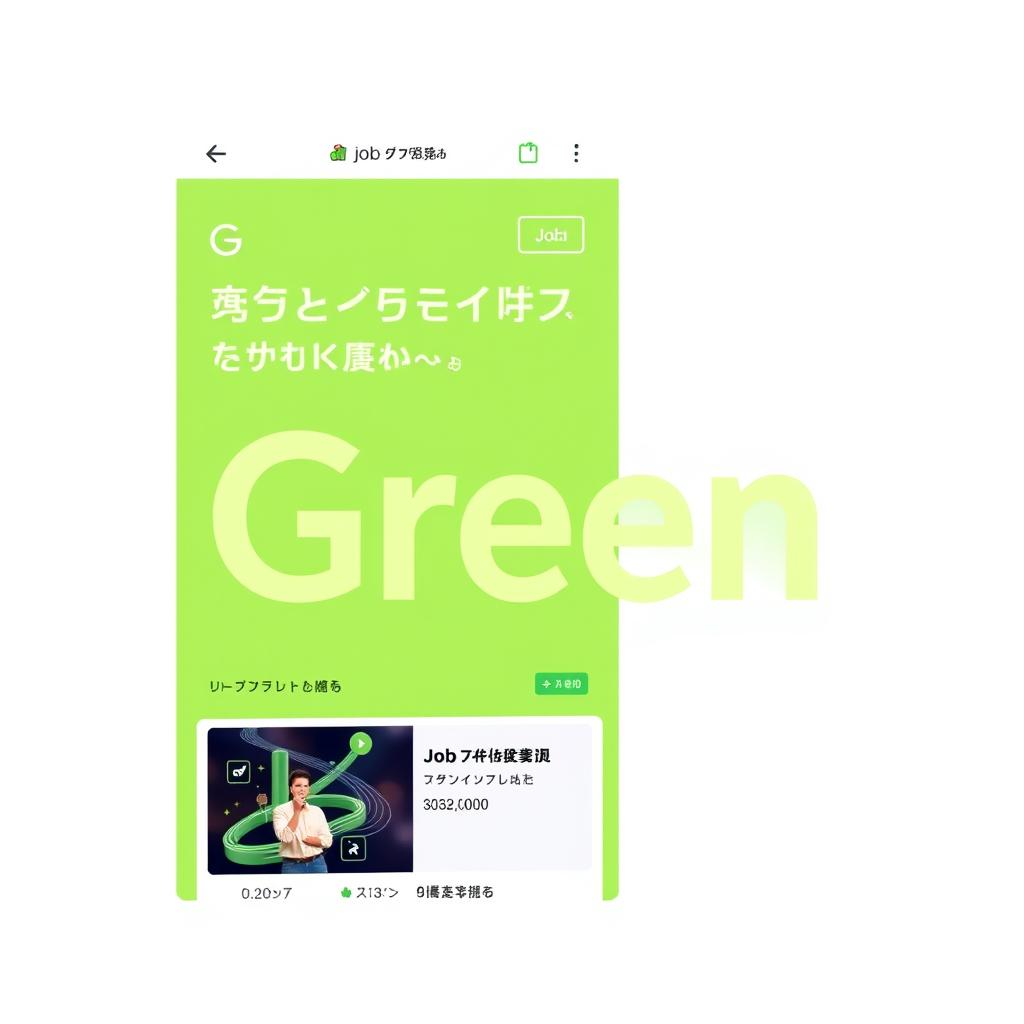 Greenアプリのロゴとインターフェース