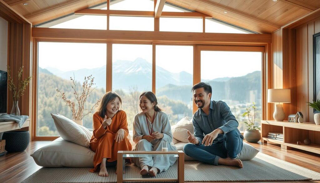 地方での豊かな生活を楽しむ家族 地方での豊かな生活を楽しむ家族