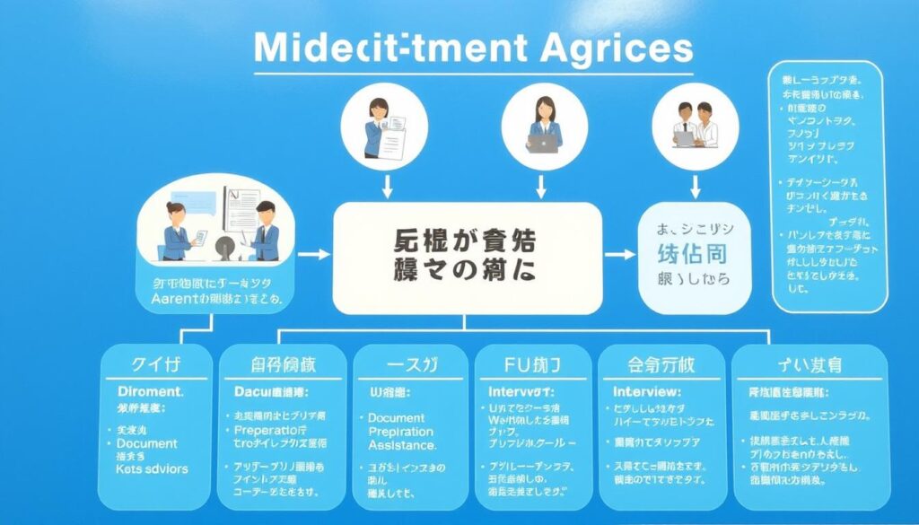 総合型転職エージェントの特徴とサービス内容を図解したイメージ