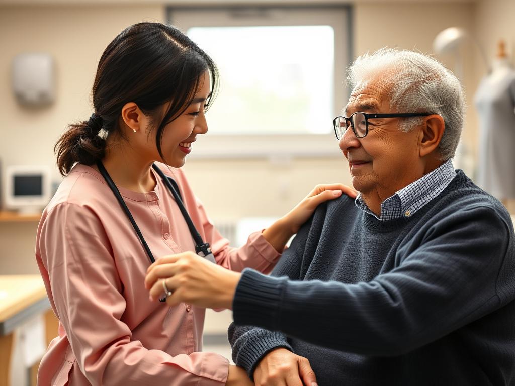 介護施設で働くフリーターから転職した若者