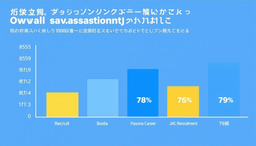 転職エージェント各社の総合満足度を比較したグラフ