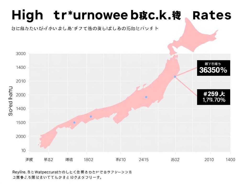 高い離職率とブラック企業の関連性を示すグラフ
