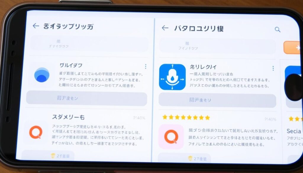 複数の転職アプリを比較検討している画面